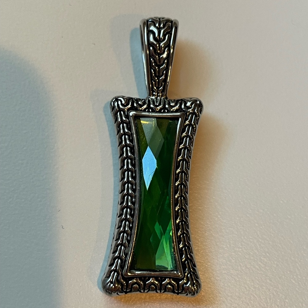 Lia Sophia Greek Isle Slide Pendant Silver Green